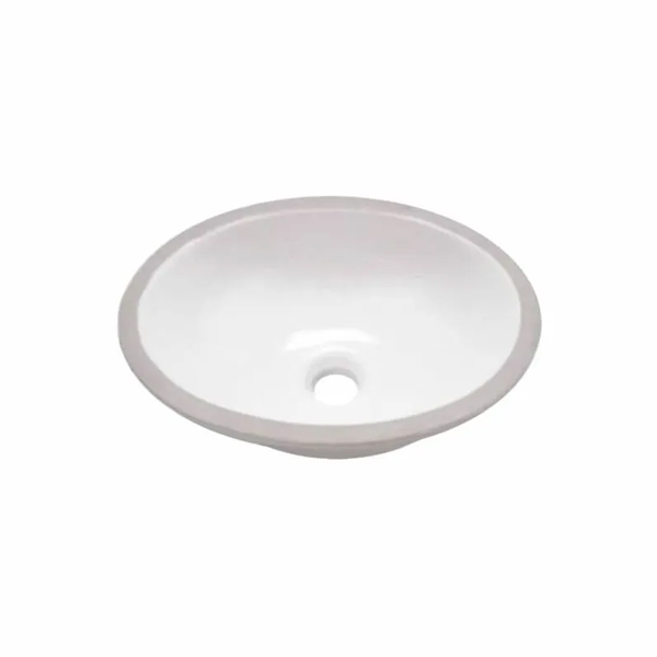 Cuba de Embutir 39x30cm Oval Pequena Branca Celite