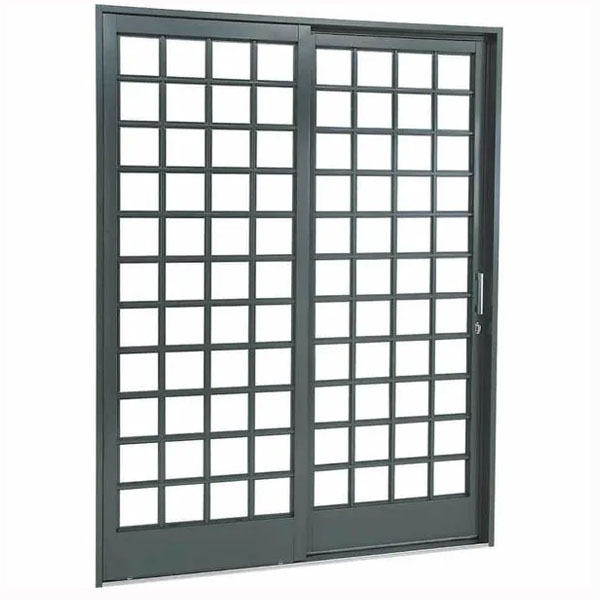 Porta de Correr 217x160x12 com 2 Folhas Belfort Quadriculada Direita Sasazaki